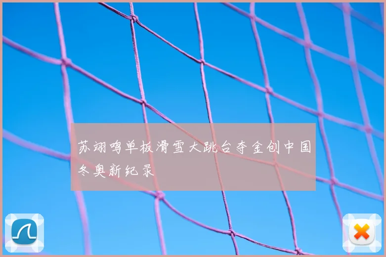 苏翊鸣单板滑雪大跳台夺金创中国冬奥新纪录